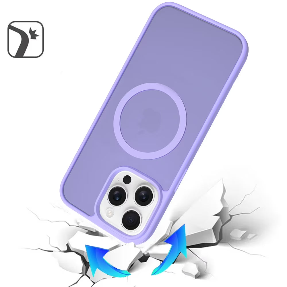 For Motorola Moto G 5G 2025 Case, Magsafe Compatible Case Hybrid Soft TPU Bumper Hard Translucent Matte Back Slim Shockproof Phone Cover (Light Purle)