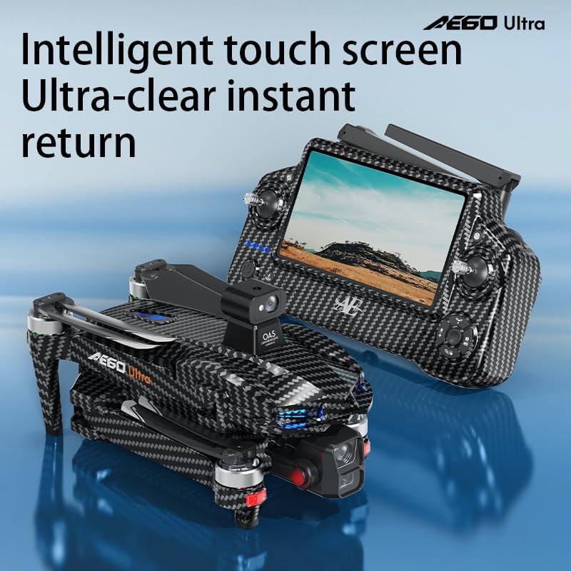 AE60 Drone with Camera 4K for Adults & Beginners, GPS Drone with 3-Axis Gimbal, 1.3Lb Payload Release and Drop, 1968FT Long Range, 45 Min Flight Time, 360° Obstacle Avoidance, Night Vision FPV Drone with 7.2" Screen Controller, Foldable (2 Batteries)