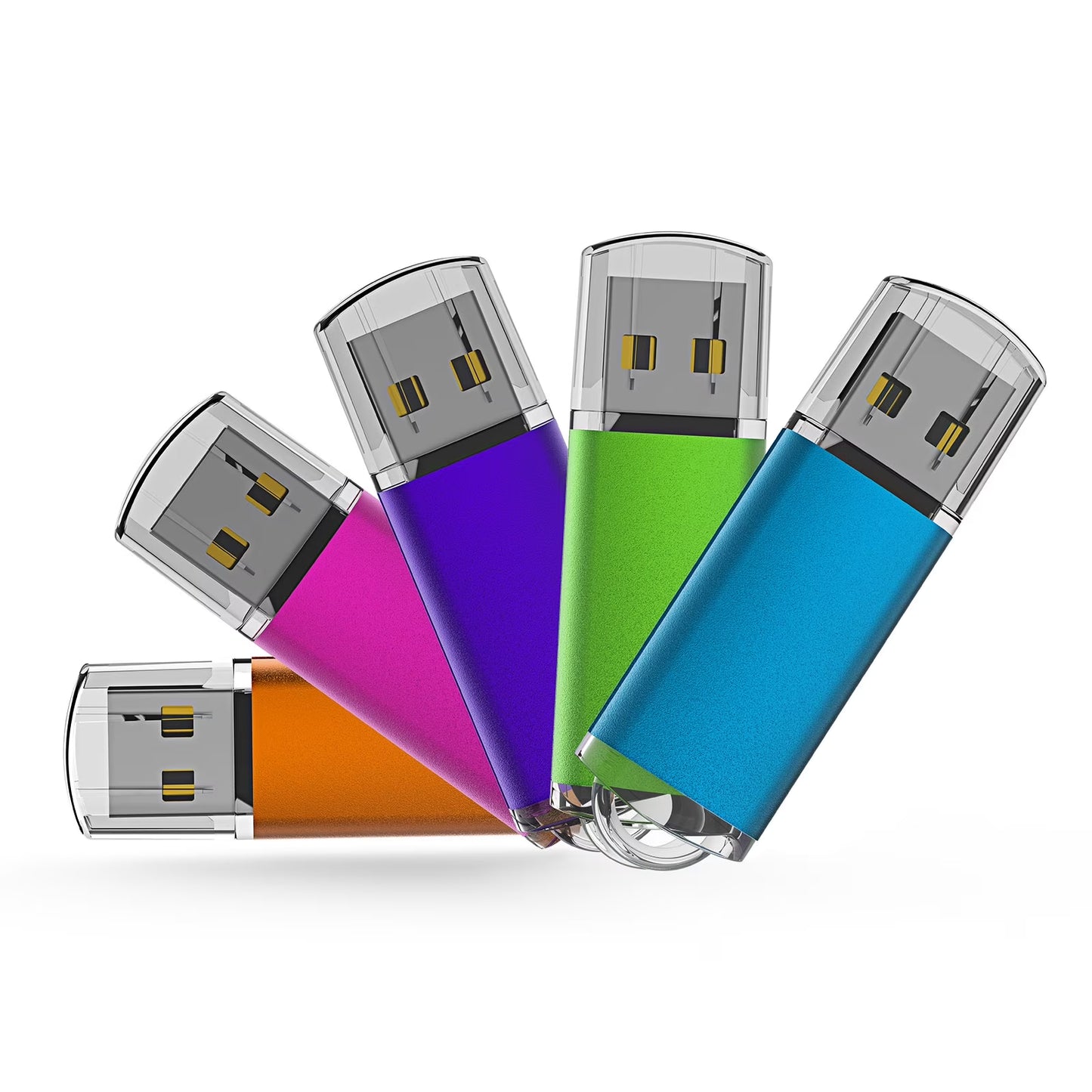 4 GB Thumb Drives USB 2.0 Flash Drive Multicolor Memory Stick, 5 Pack