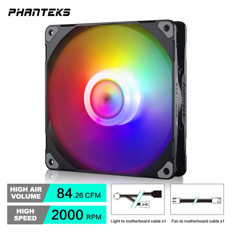 Phanteks M25 140 Case Fan Desktop Cooling Fans FDB Hydraulic Bearing 4Pin PWM Temperature Control 2000Rpm Air Volume Type