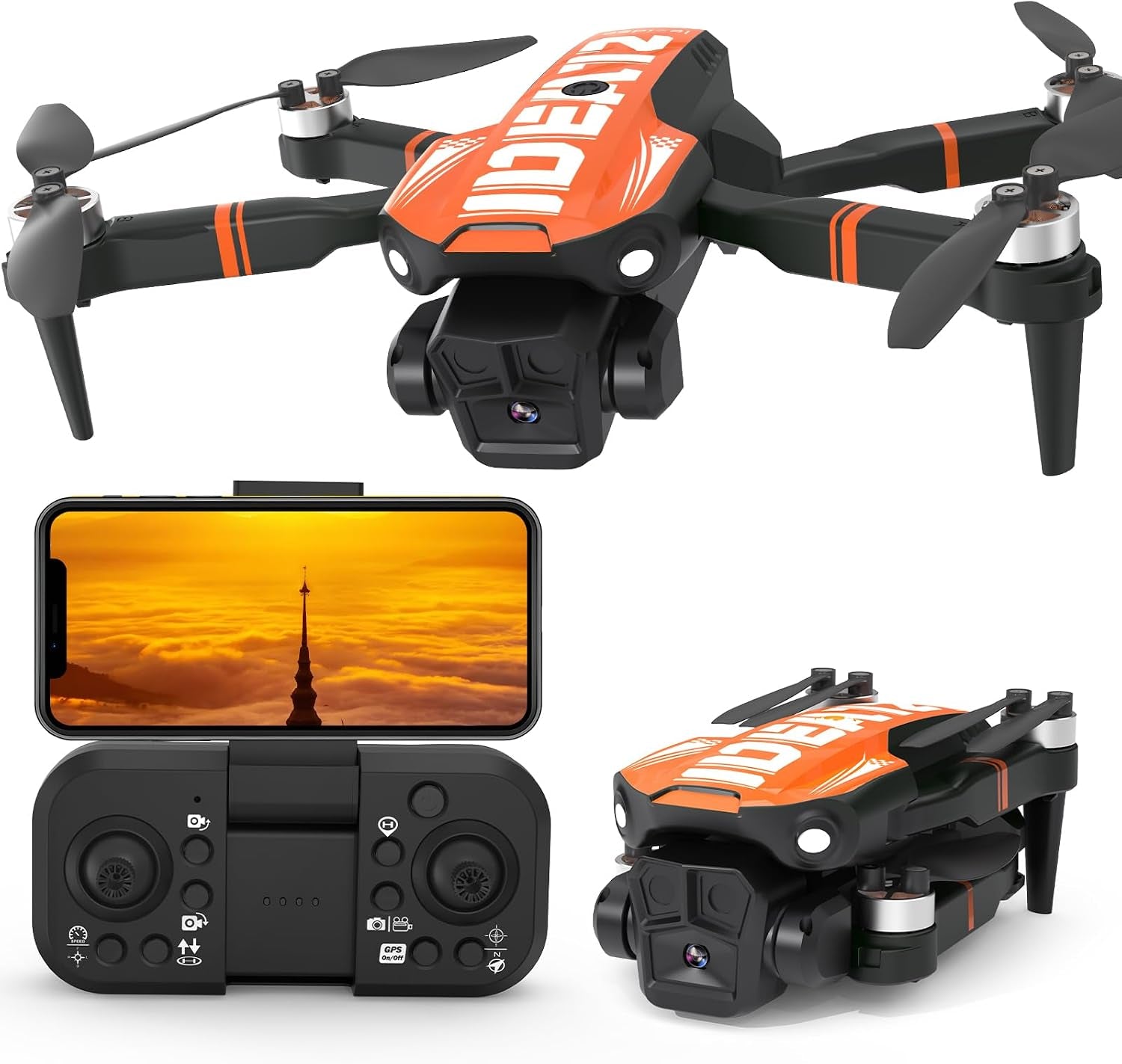 GPS Drone with Camera for Adults, IDEA12GPS Drone with Camera 4K | Brushless Motor, Auto Return Home, Follow Me, Foldable, RC Quadcopter for Beginners Foldable Toys Gifts, under 249G