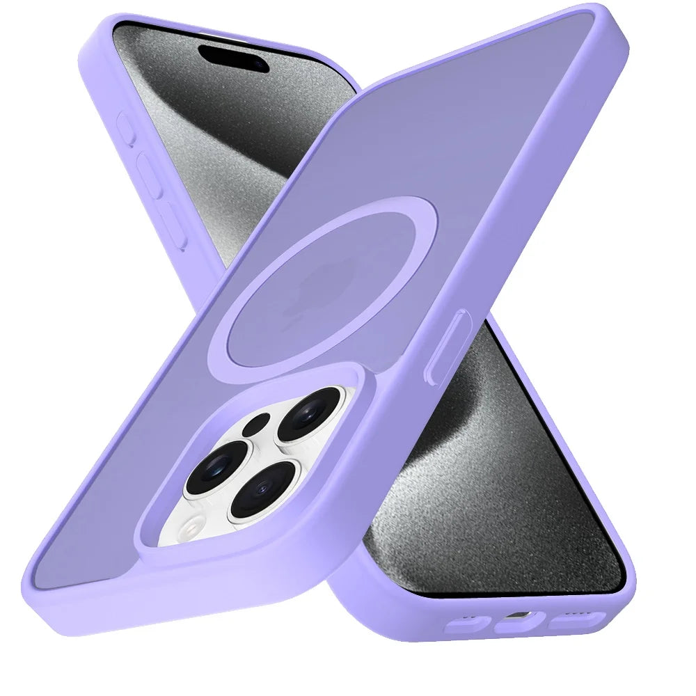 For Motorola Moto G 5G 2025 Case, Magsafe Compatible Case Hybrid Soft TPU Bumper Hard Translucent Matte Back Slim Shockproof Phone Cover (Light Purle)