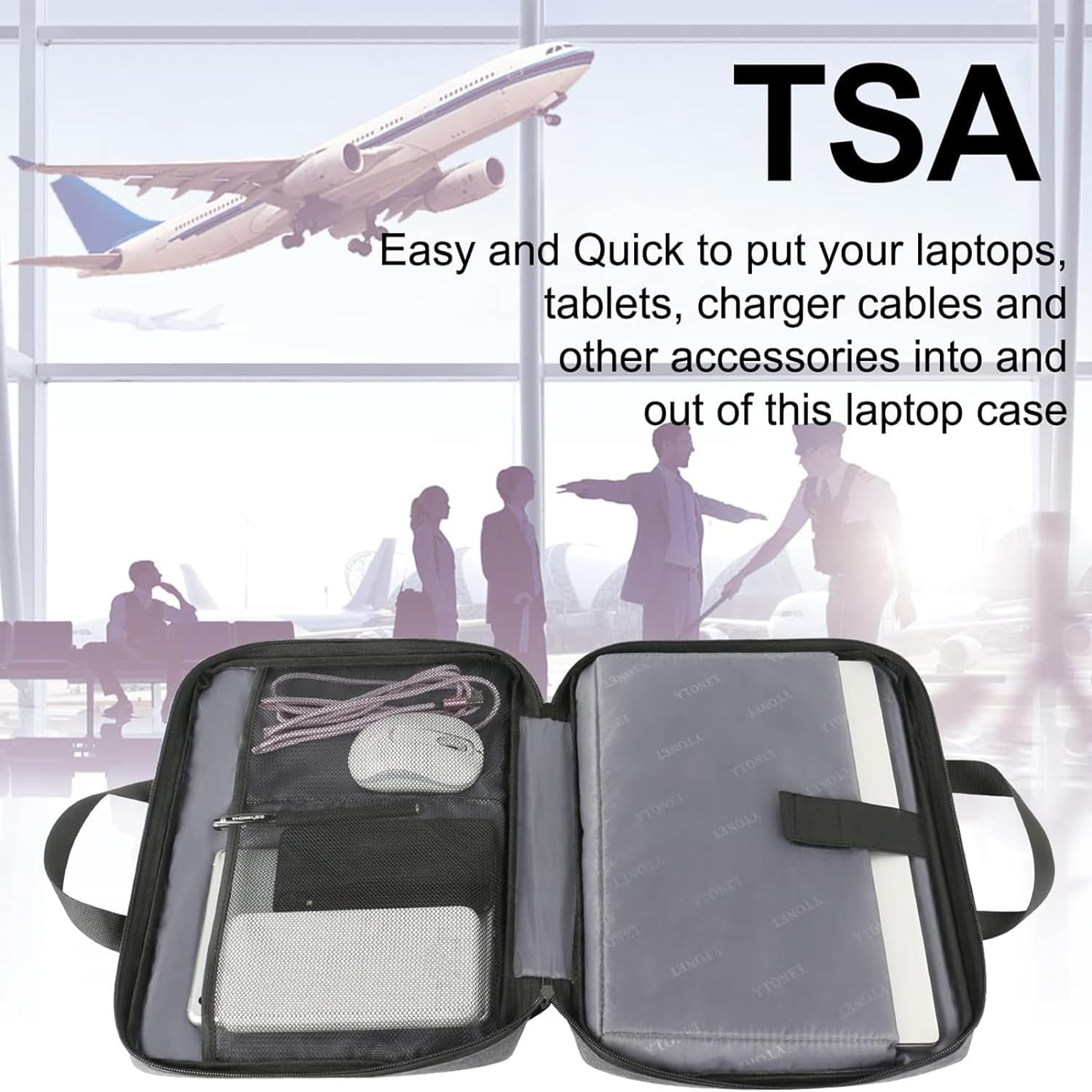 Laptop Case 16 Inch, 15-15.6 Inch TSA Laptop Sleeve Computer Bag | Water Resistant Computer Case Carrying Cover Compatible for Macbook Pro, Acer, Lenovo, HP, Dell, Gifts for Men Women, Grey
