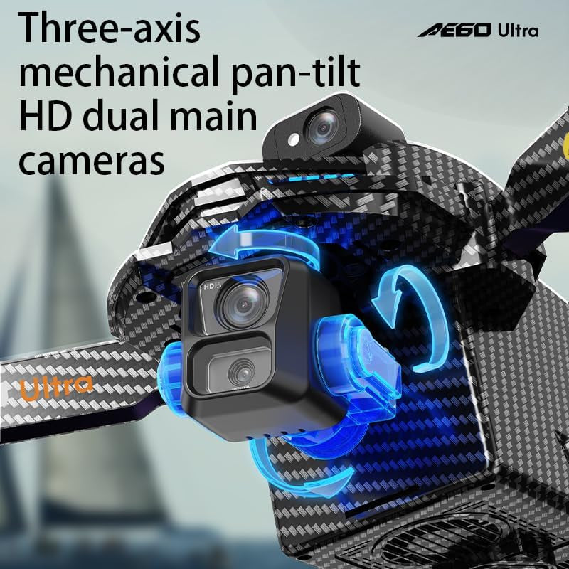 AE60 Drone with Camera 4K for Adults & Beginners, GPS Drone with 3-Axis Gimbal, 1.3Lb Payload Release and Drop, 1968FT Long Range, 45 Min Flight Time, 360° Obstacle Avoidance, Night Vision FPV Drone with 7.2" Screen Controller, Foldable (2 Batteries)