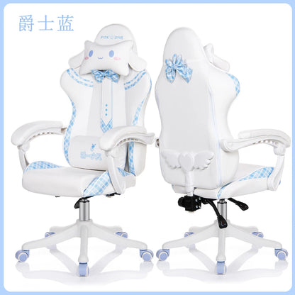 Hot Sale JK Gaming Chair Cute Pink Japanese Girl Upgradable Rotary Nгровые Cтуль Student Home Office Fixed Armrest Bow