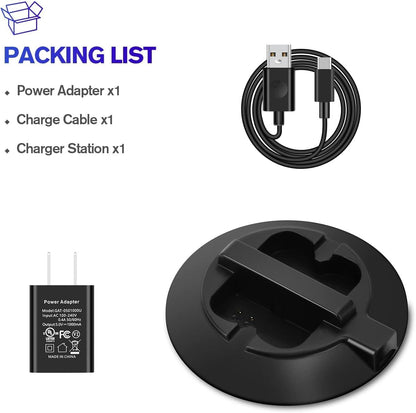 Battery Charger for Ring Rechargeable Batteries, Dual Charging Station with 5V 1A Adapter, Compatible with Ring Doorbell 2/3/4, Spotlight Camera & Stick up Cam, Indoor and Outdoor Use (No Batteries)