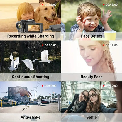 Video Camera Camcorder for Youtube Digital Camera Recorder FHD 1080P 24.0MP 16X Digital Camcorder with Mic and 2 Batteries
