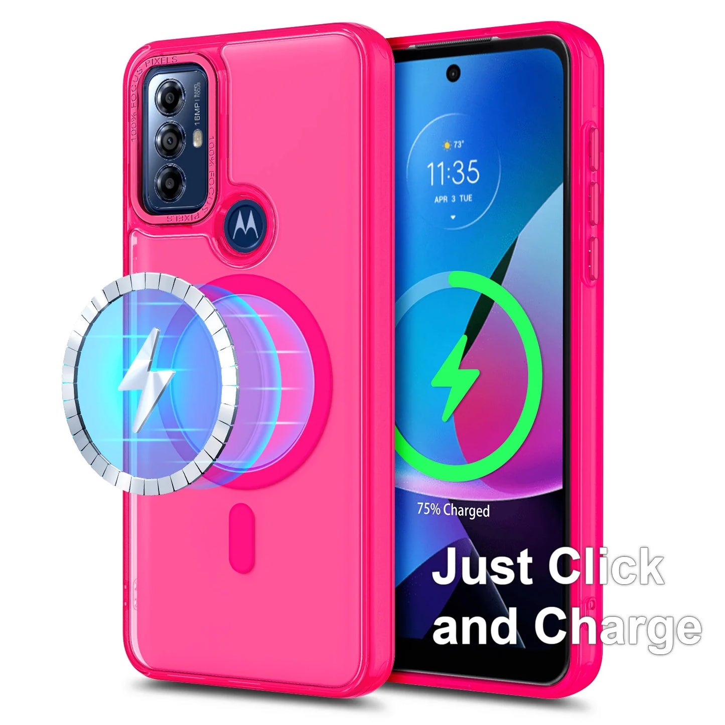 for Motorola Moto G Play 2023 Phone Case / Motorola Moto G Pure Phone Case Camera Guard Wireless Charging Magsafe/Qi Magnetic Car Mount Moto G Play 23 Case / Moto G Pure Case