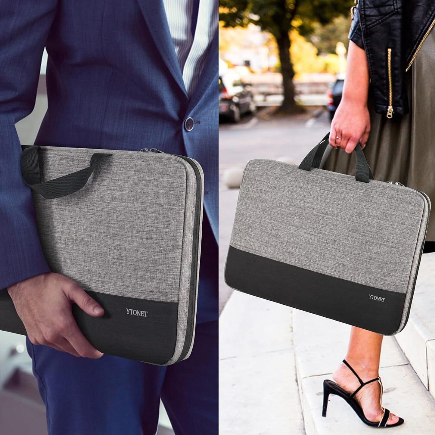 Laptop Case 16 Inch, 15-15.6 Inch TSA Laptop Sleeve Computer Bag | Water Resistant Computer Case Carrying Cover Compatible for Macbook Pro, Acer, Lenovo, HP, Dell, Gifts for Men Women, Grey