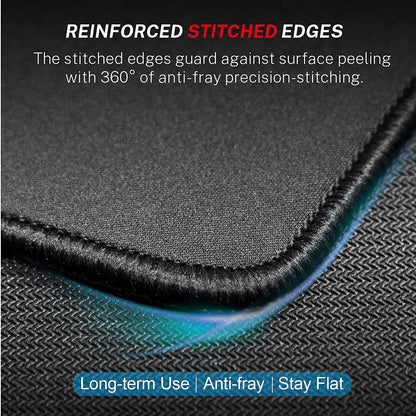 Essential Office & Gaming Mouse Pad, 30% Larger, 8.5” X 11” In, Black | Anti-Fray Stitched Edges, Premium Textured Surface, Non-Slip Rubber Base, Water and Stain Resistant Protection