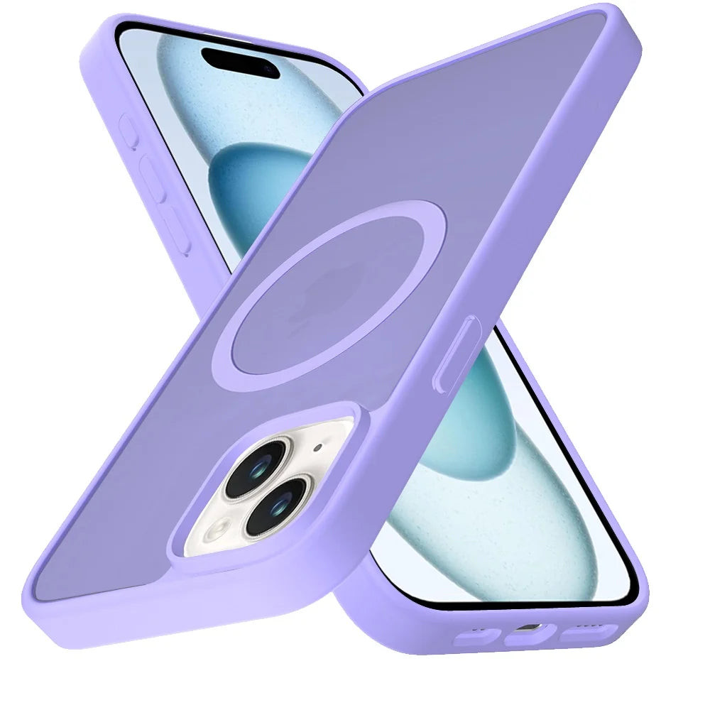 For Motorola Moto G 5G 2025 Case, Magsafe Compatible Case Hybrid Soft TPU Bumper Hard Translucent Matte Back Slim Shockproof Phone Cover (Light Purle)