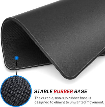 Essential Office & Gaming Mouse Pad, 30% Larger, 8.5” X 11” In, Black | Anti-Fray Stitched Edges, Premium Textured Surface, Non-Slip Rubber Base, Water and Stain Resistant Protection