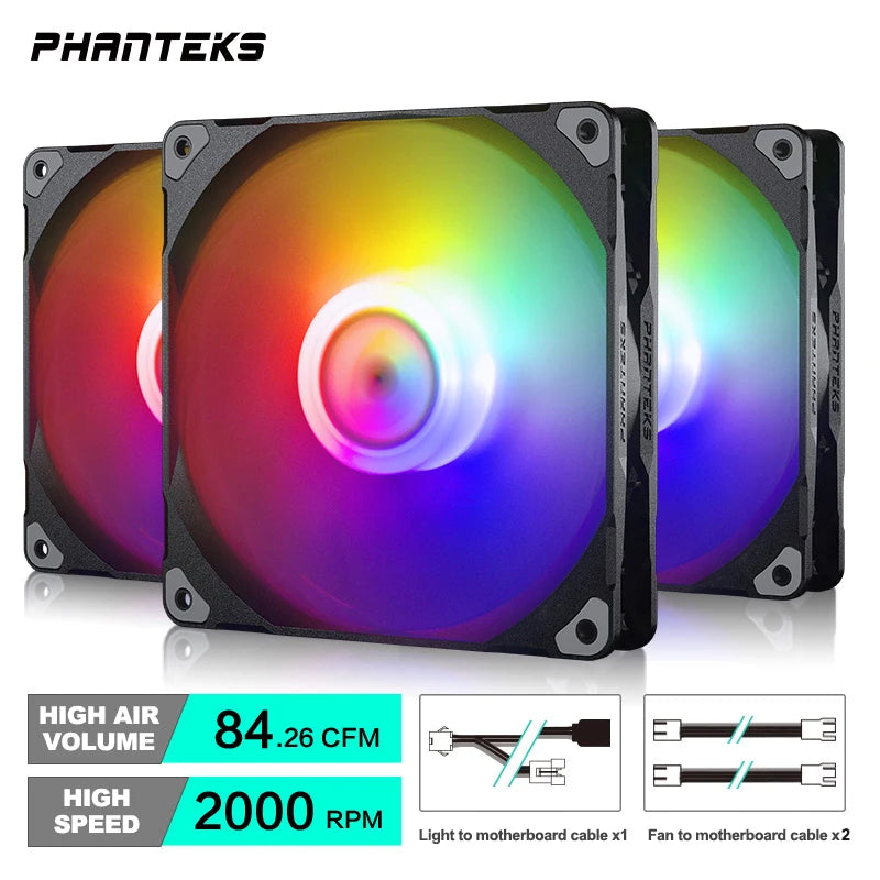 Phanteks M25 140 Case Fan Desktop Cooling Fans FDB Hydraulic Bearing 4Pin PWM Temperature Control 2000Rpm Air Volume Type