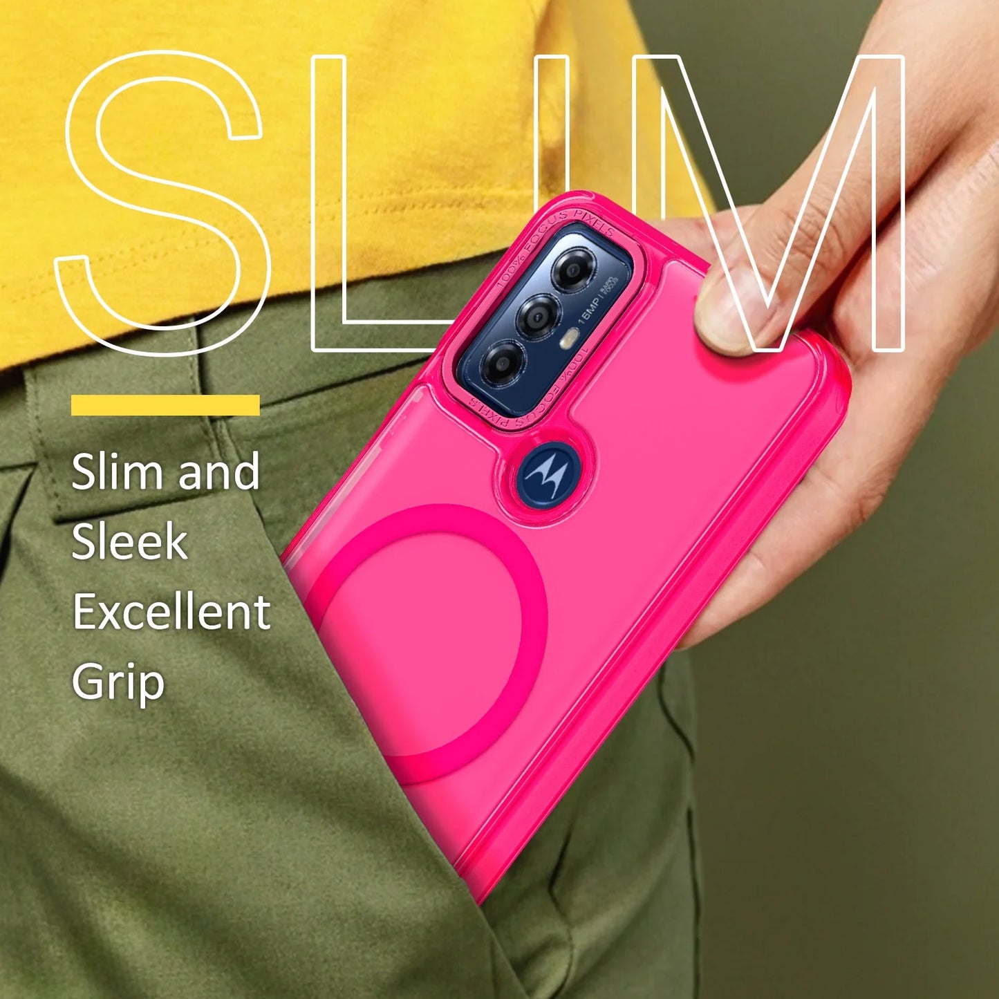 for Motorola Moto G Play 2023 Phone Case / Motorola Moto G Pure Phone Case Camera Guard Wireless Charging Magsafe/Qi Magnetic Car Mount Moto G Play 23 Case / Moto G Pure Case
