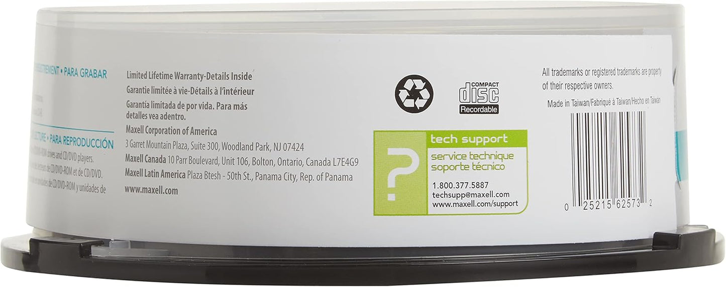 4T40350 -  48X Write-Once CD-R Spindle for Data - 25 Disc Spindle | Ideal for Storage, Data Exchange & Multimedia Projects - Premium Noise-Free Recording Surface, Plays on Any CD Drive, 700MB