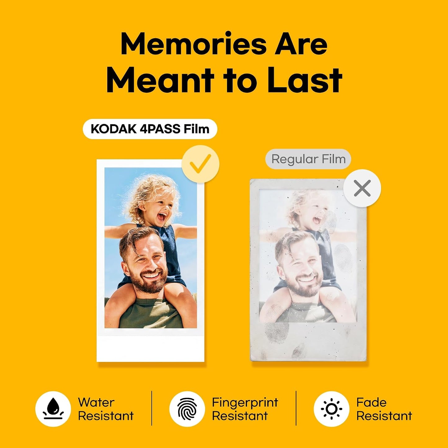 KODAK Mini 2 Retro 2X3 Portable Photo Printer, 4PASS, 8 Sheets, White | Bluetooth, Iphone & Android Smartphone Compatible, Smudge-Proof, Water-Resistant, Fade-Resistant