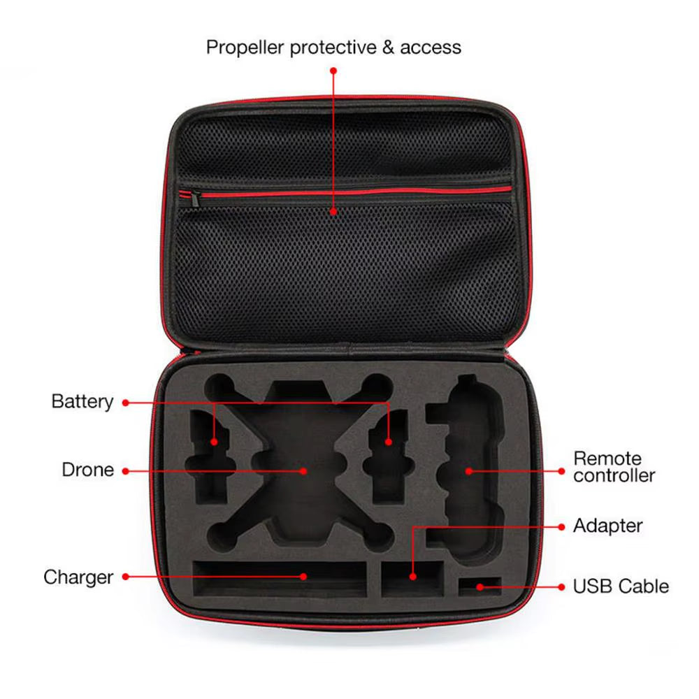 Anordsem Portable EVA Hard Bag Storage Case Carry Drone Bags Shoulder Strap Drone Accessories for  Spark Drone Mount Box