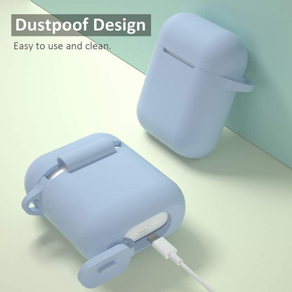 Silicone Case Compatible with Apple Airpods 1&2 Wireless and Wired Charging Case(Front LED Visible),Denim Blue