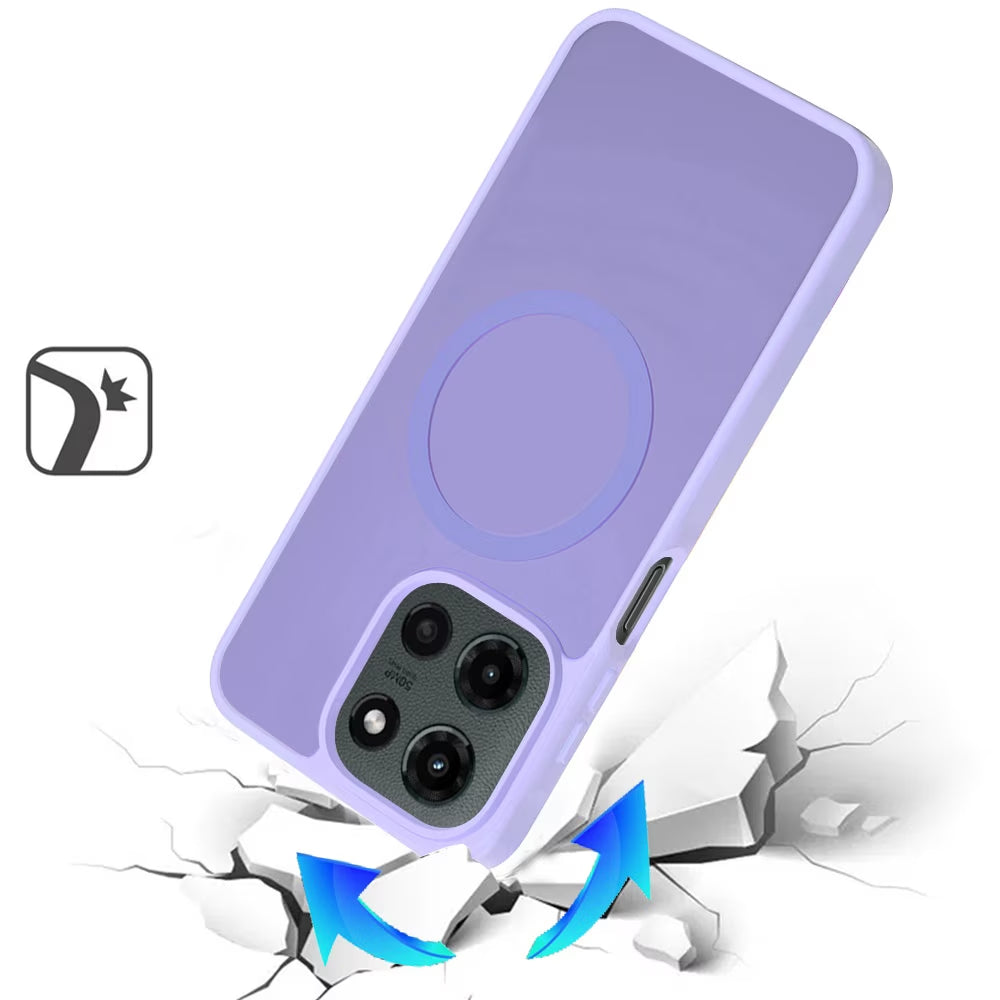 For Motorola Moto G 5G 2025 Case, Magsafe Compatible Case Hybrid Soft TPU Bumper Hard Translucent Matte Back Slim Shockproof Phone Cover (Light Purle)