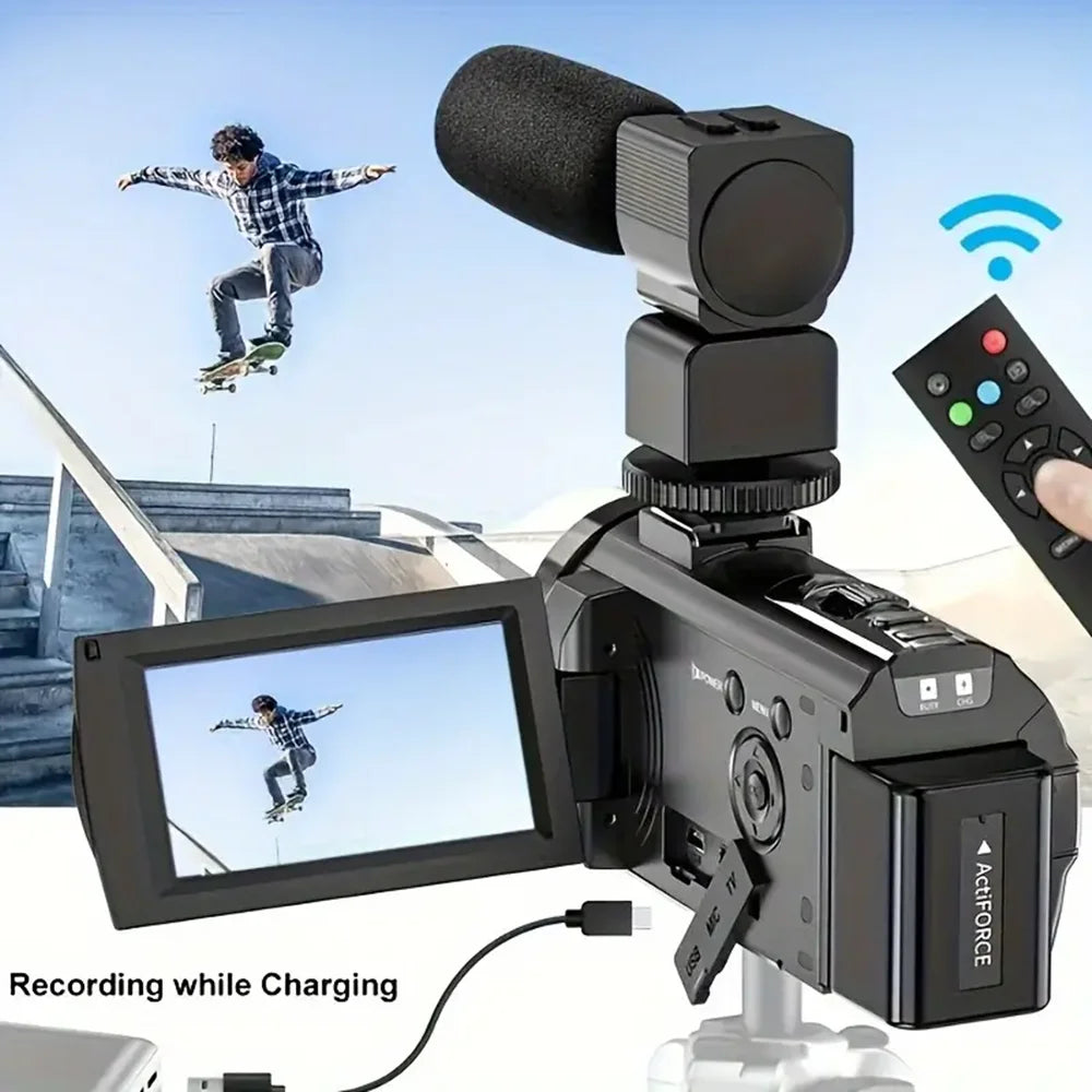Video Camera Camcorder for Youtube Digital Camera Recorder FHD 1080P 24.0MP 16X Digital Camcorder with Mic and 2 Batteries