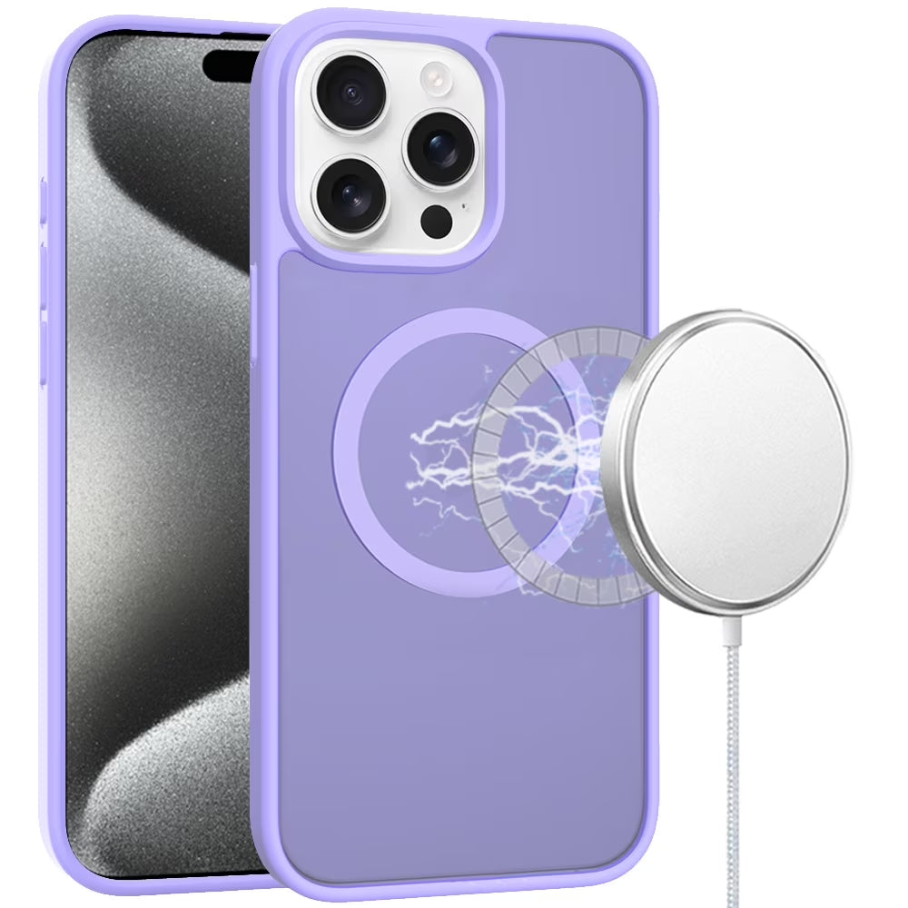 For Motorola Moto G 5G 2025 Case, Magsafe Compatible Case Hybrid Soft TPU Bumper Hard Translucent Matte Back Slim Shockproof Phone Cover (Light Purle)