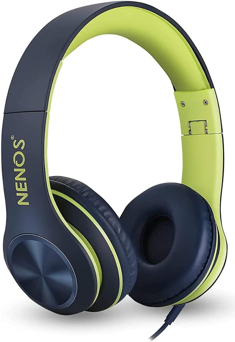 Kids Headphones Volume Limited over Ear Headphones for Kids Foldable Headphones for Children Boys Girls Toddler Ideal for Tablet, Smartphone, Laptop Headset for School, Travel (Lime)
