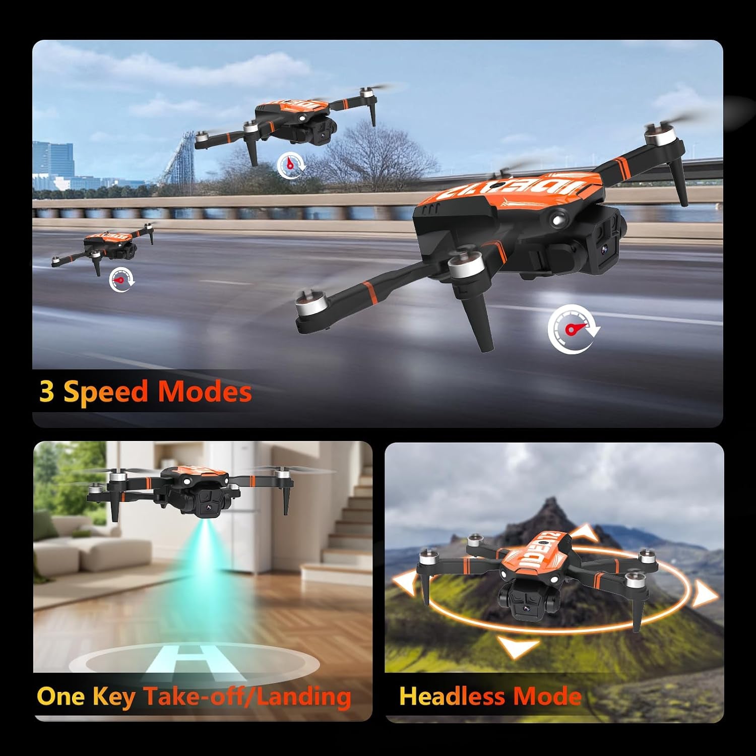 GPS Drone with Camera for Adults, IDEA12GPS Drone with Camera 4K | Brushless Motor, Auto Return Home, Follow Me, Foldable, RC Quadcopter for Beginners Foldable Toys Gifts, under 249G
