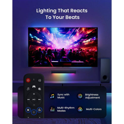 BT 5.3 Sound Bar Sound System with Subwoofer, RGB Light, Audio Sync Surround, HD-ARC/AUX/USB for Smart TV 3. 1CH/PC