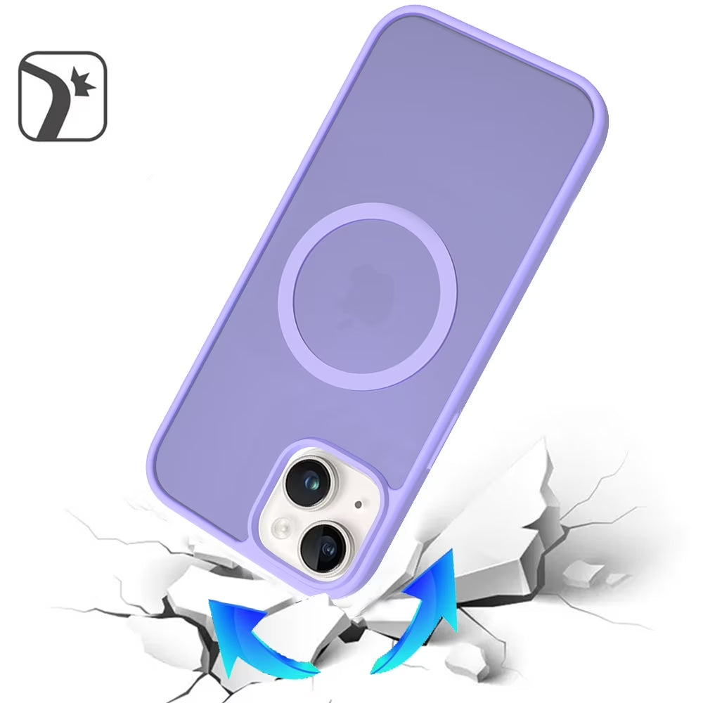 For Motorola Moto G 5G 2025 Case, Magsafe Compatible Case Hybrid Soft TPU Bumper Hard Translucent Matte Back Slim Shockproof Phone Cover (Light Purle)
