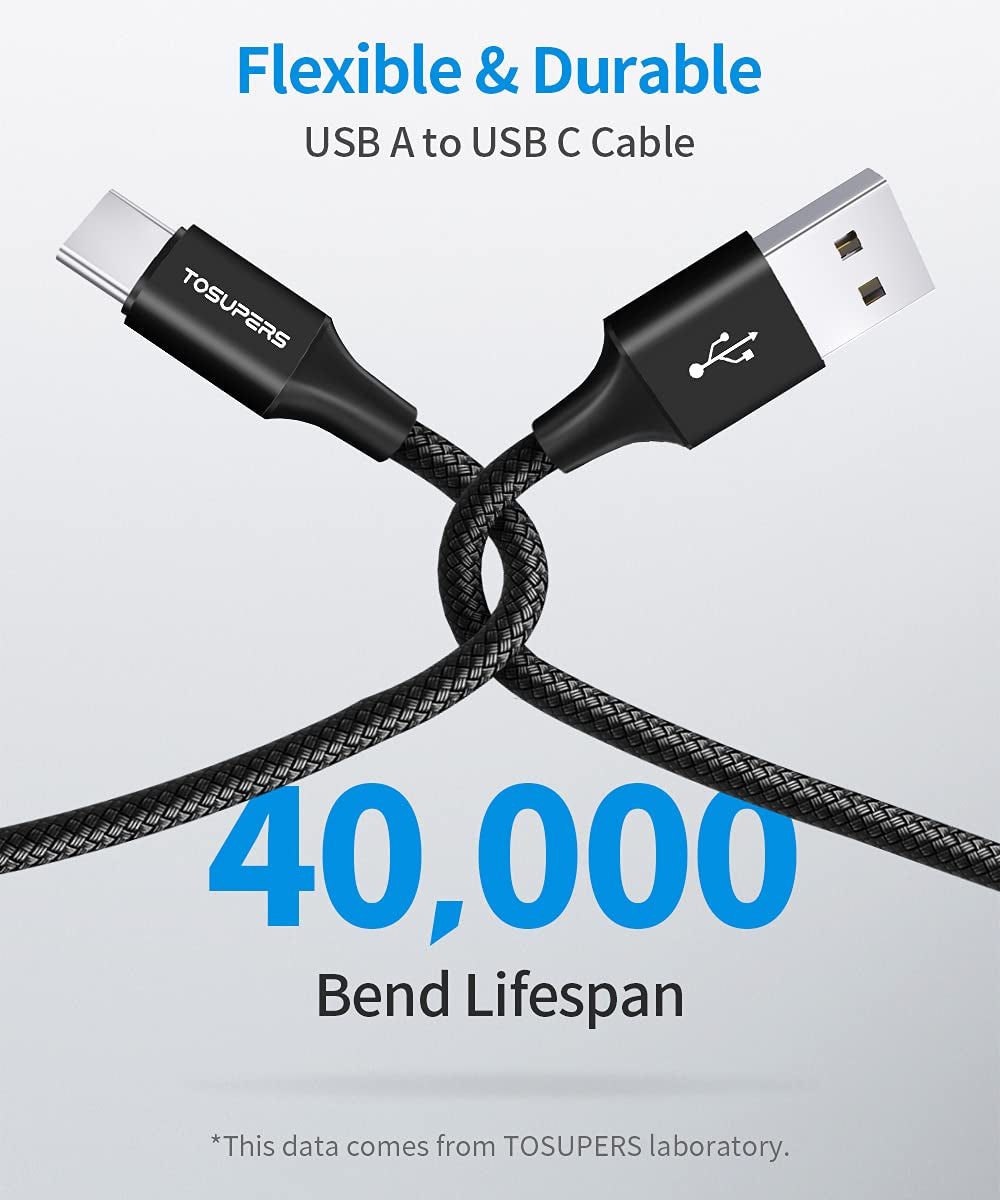 Long USB C Cable 10Ft 3Pack Type C Fast Charging a to C Charger | Braided for Iphone 17 16 15 Pro Max Plus, Samsung Galaxys26 S25 S24 S23 S22 S21 S20 A16 A15 A14 , Fire HD 10/9