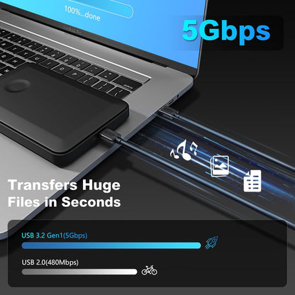 USB 3.0 Male to Male Cable 25Ft,Usb to USB Cable with Gold-Plated Connector for Hard Drive Enclosures, DVD Player, Laptop Cooler(25Ft/8M)
