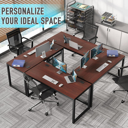 55-Inch Commercial-Grade Office Computer Desk, Cherry | 10-Year Limited Warranty