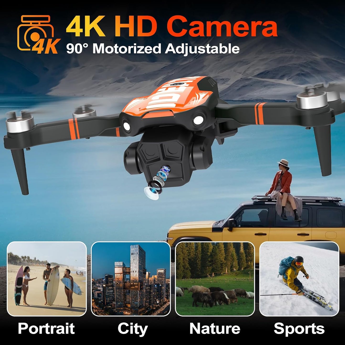 GPS Drone with Camera for Adults, IDEA12GPS Drone with Camera 4K | Brushless Motor, Auto Return Home, Follow Me, Foldable, RC Quadcopter for Beginners Foldable Toys Gifts, under 249G