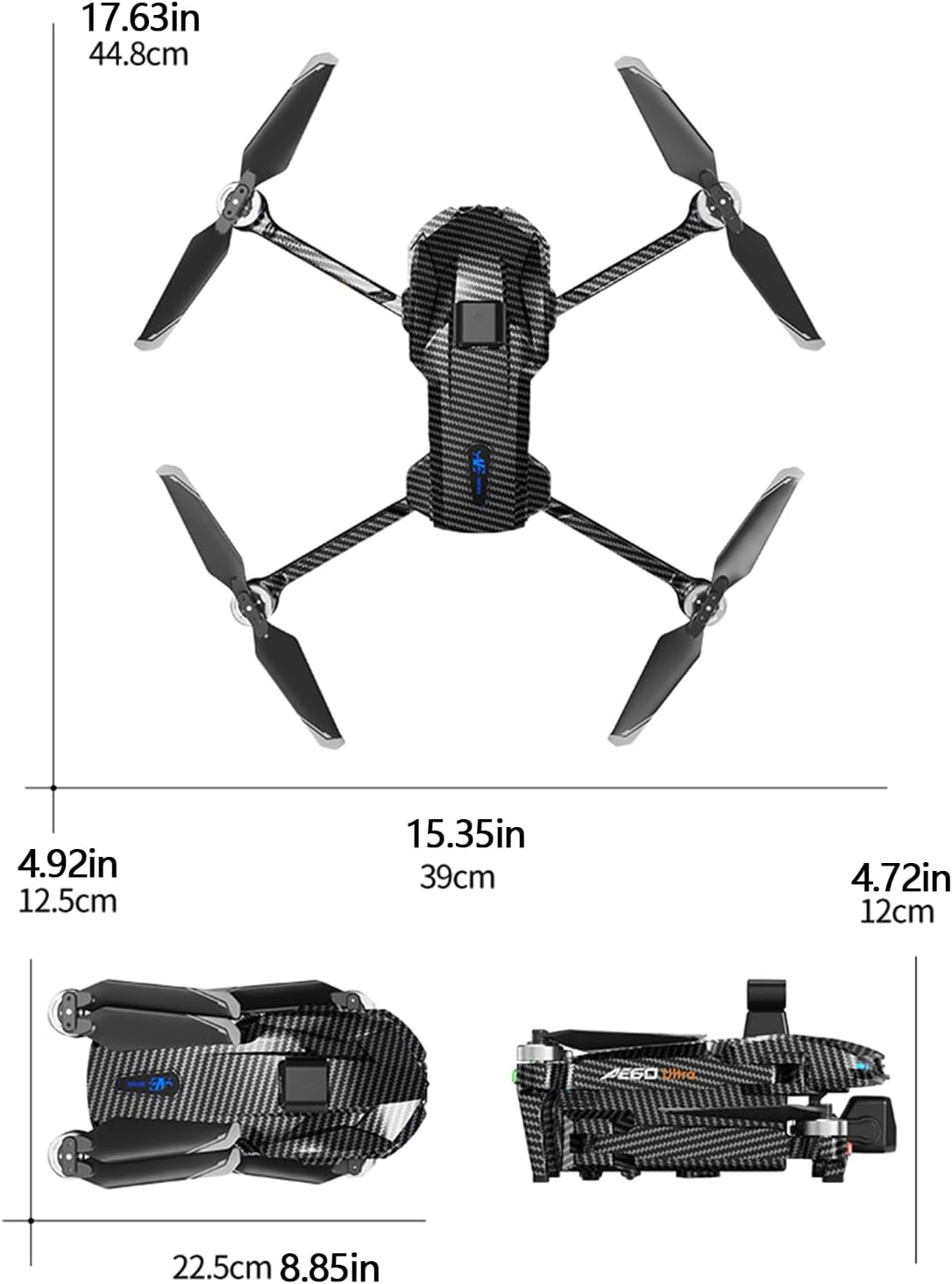AE60 Drone with Camera 4K for Adults & Beginners, GPS Drone with 3-Axis Gimbal, 1.3Lb Payload Release and Drop, 1968FT Long Range, 45 Min Flight Time, 360° Obstacle Avoidance, Night Vision FPV Drone with 7.2" Screen Controller, Foldable (2 Batteries)