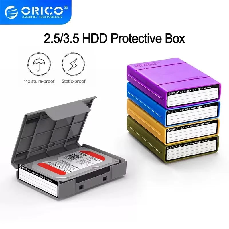 2.5 3.5' Portable Hard Disk Protection Case Hard Drive External Storage Case with Waterproof and Shockproof Hard Drive Box