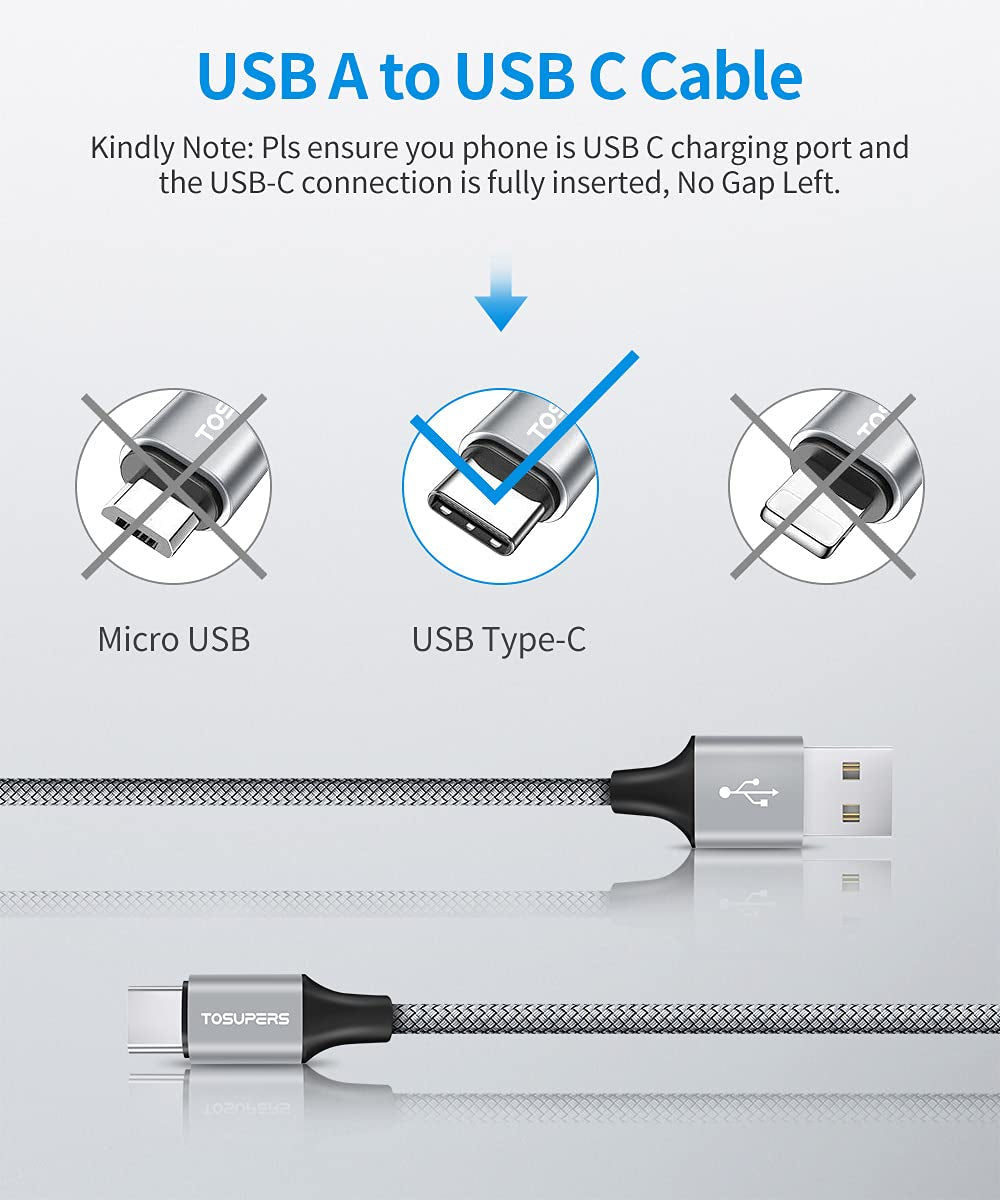 Long USB C Cable 10Ft 3Pack Type C Fast Charging a to C Charger | Braided for Iphone 17 16 15 Pro Max Plus, Samsung Galaxys26 S25 S24 S23 S22 S21 S20 A16 A15 A14 , Fire HD 10/9