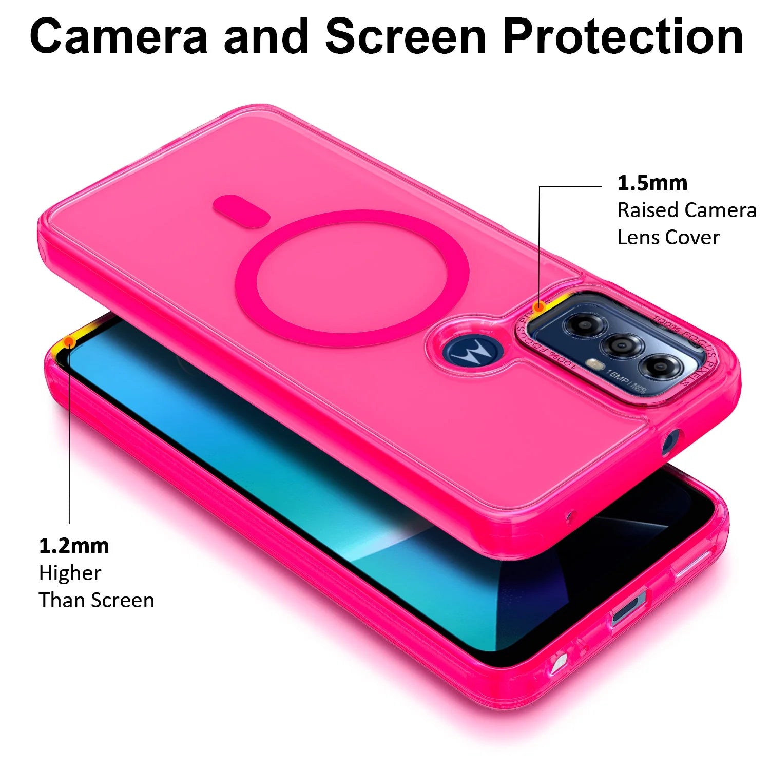 for Motorola Moto G Play 2023 Phone Case / Motorola Moto G Pure Phone Case Camera Guard Wireless Charging Magsafe/Qi Magnetic Car Mount Moto G Play 23 Case / Moto G Pure Case