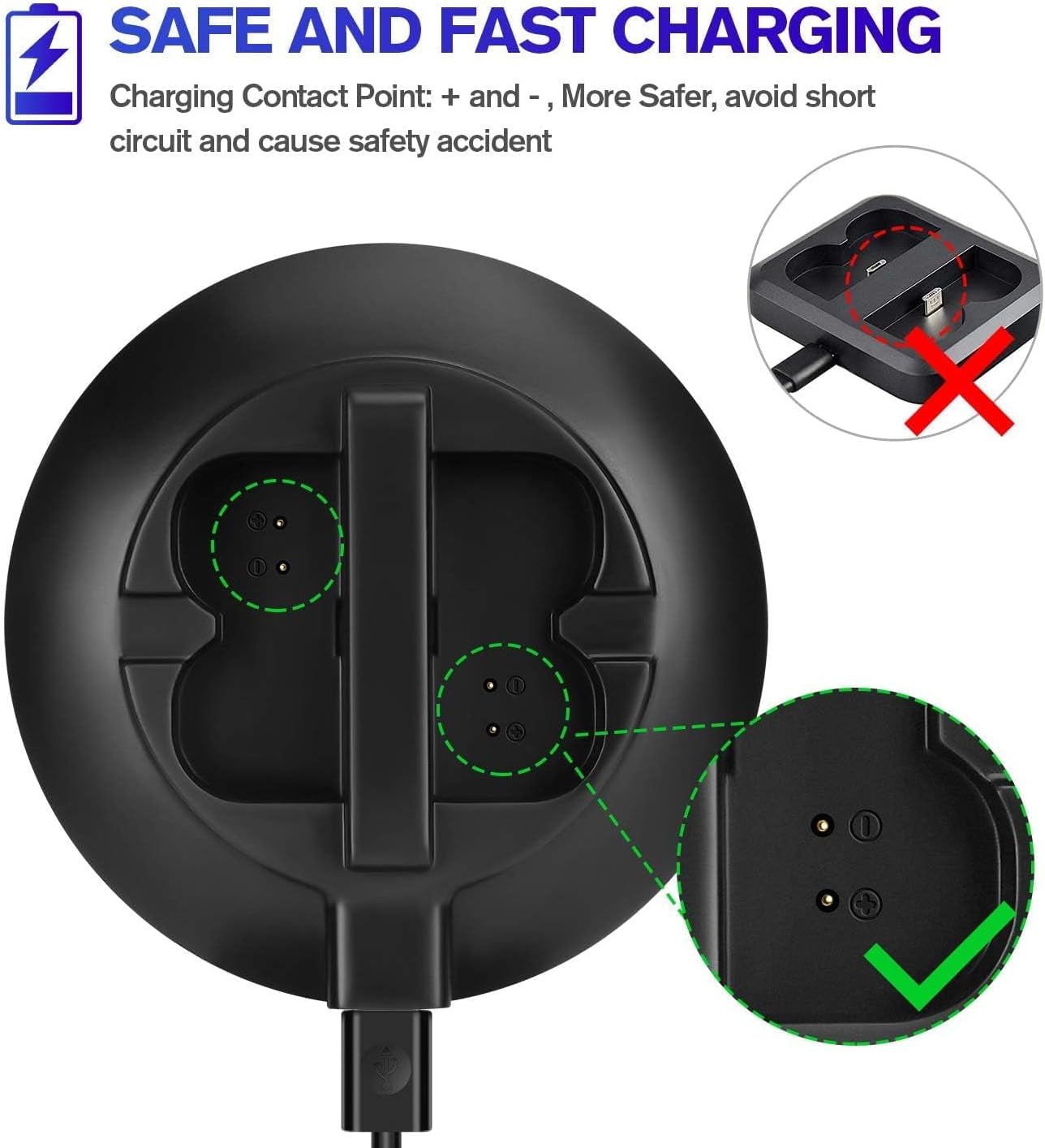 Battery Charger for Ring Rechargeable Batteries, Dual Charging Station with 5V 1A Adapter, Compatible with Ring Doorbell 2/3/4, Spotlight Camera & Stick up Cam, Indoor and Outdoor Use (No Batteries)