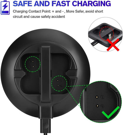 Battery Charger for Ring Rechargeable Batteries, Dual Charging Station with 5V 1A Adapter, Compatible with Ring Doorbell 2/3/4, Spotlight Camera & Stick up Cam, Indoor and Outdoor Use (No Batteries)
