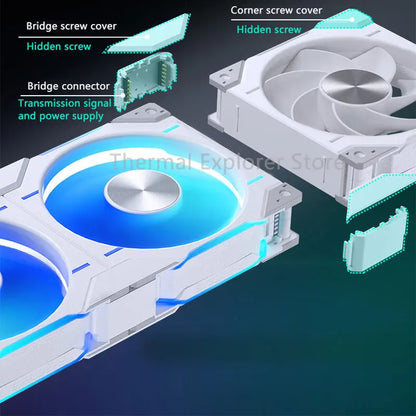 Phanteks D30-120 Case 120Mm Fan Regula/ Reverse Airflow 4Pin PWM, 30Mm Thick/ Four-Sided Magic Color Wireless Stitching
