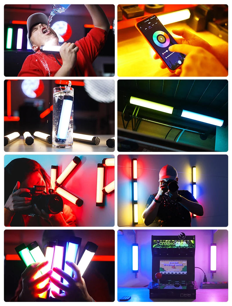 P200 IP67 Rainproof RGB Tube Built-In Battery & Magnet with APP Control LED Video Light for Studio Photo Product Lighting