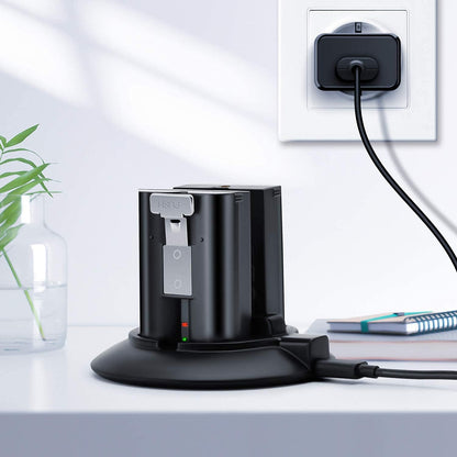 Battery Charger for Ring Rechargeable Batteries, Dual Charging Station with 5V 1A Adapter, Compatible with Ring Doorbell 2/3/4, Spotlight Camera & Stick up Cam, Indoor and Outdoor Use (No Batteries)