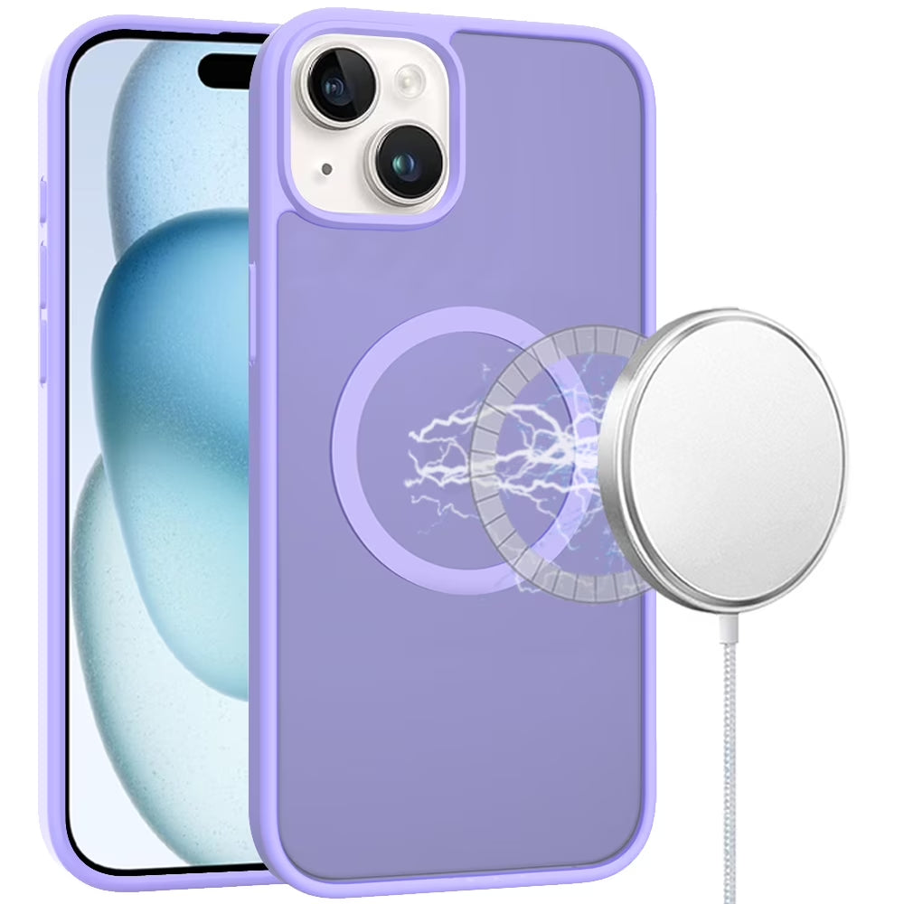 For Motorola Moto G 5G 2025 Case, Magsafe Compatible Case Hybrid Soft TPU Bumper Hard Translucent Matte Back Slim Shockproof Phone Cover (Light Purle)