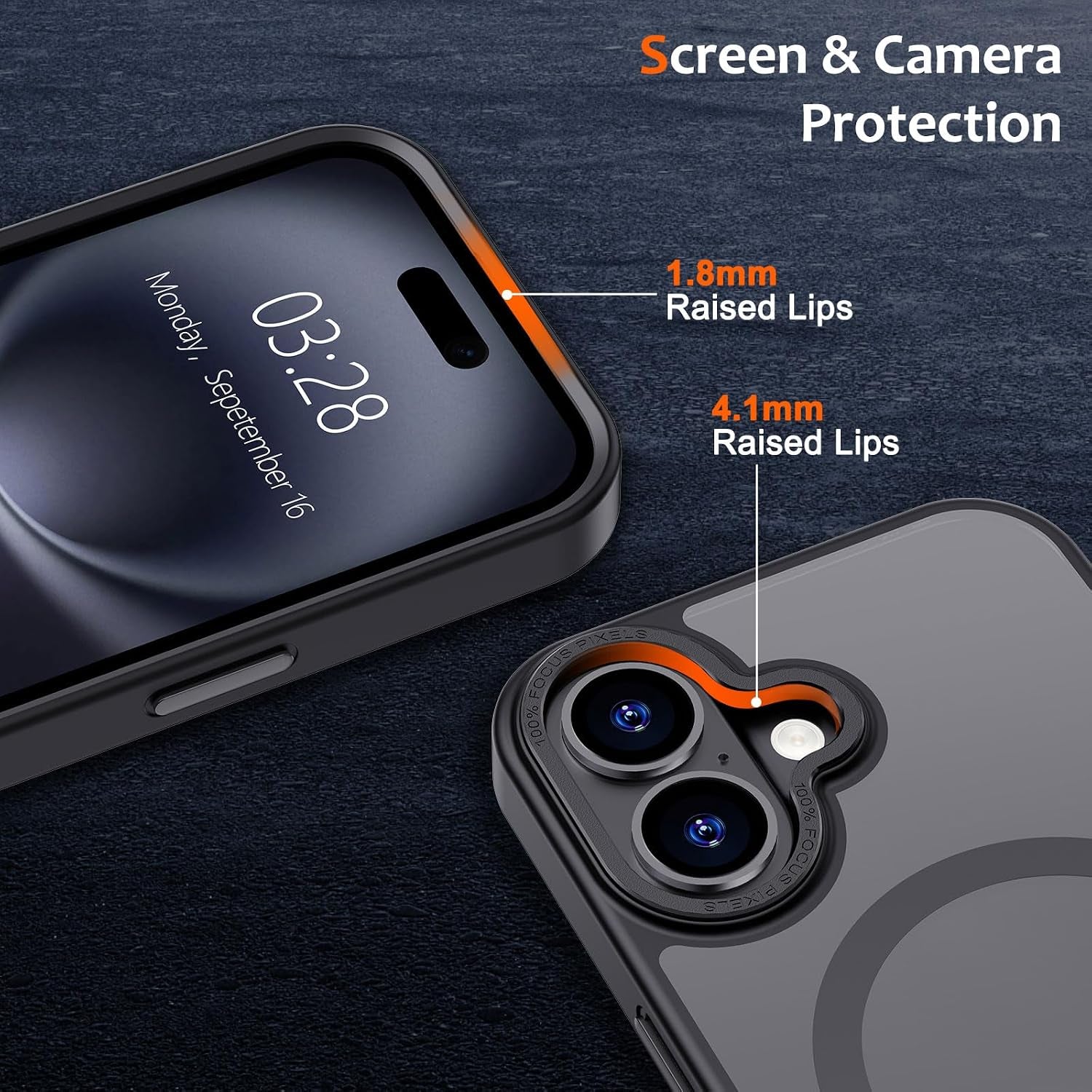 Case for Iphone 16 plus Case Magnetic Phone Case Compatible with Magsafe, Soft TPU Bumper Hard Translucent Matte Back Slim Fit Shockproof Protective Cover for Men Women Girls - Black