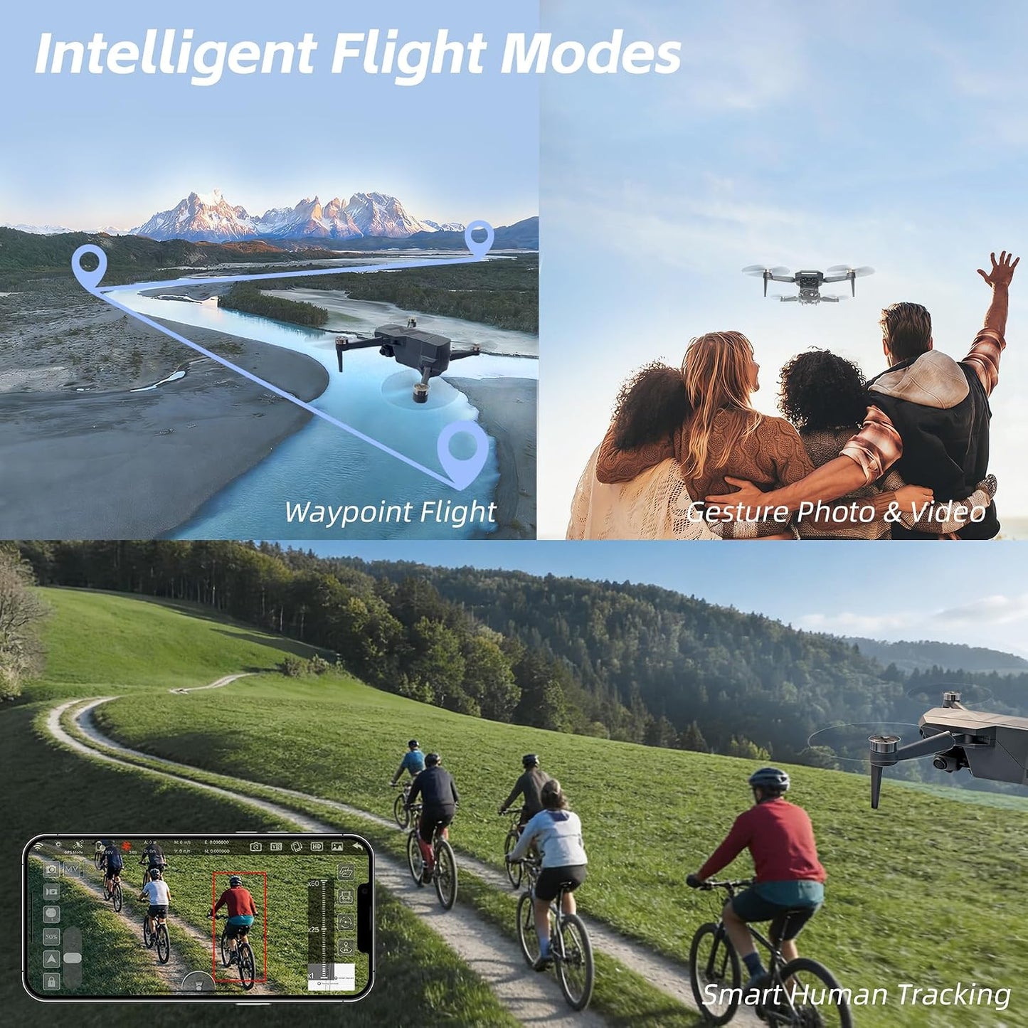 3-Axis Gimbal GPS Drone with 4K Camera, 90 Min Long Flight Time,3280 FT Long Control Range, Auto Return, Follow Me, Brushless Motor, 5G FPV RC Quadcopter for Beginners(Under 249G)